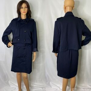 NWT Dra Los Angelos Navy Wrap Dress with Coat - Medium